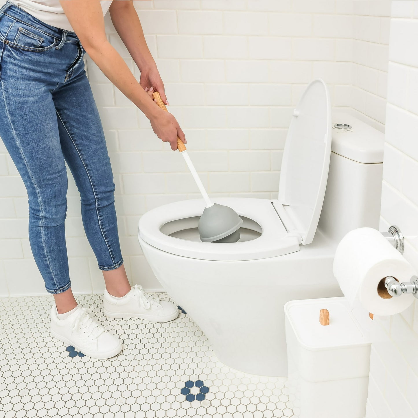 The Home Edit Plunger/Bowl Brush Set with Caddy