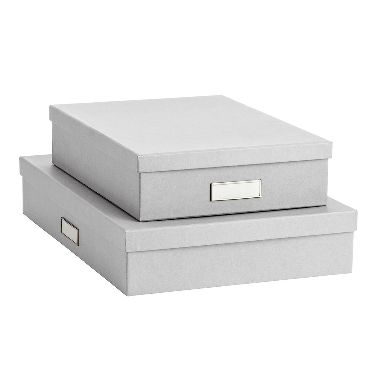 Bigso Light Grey Stockholm Office Storage Boxes