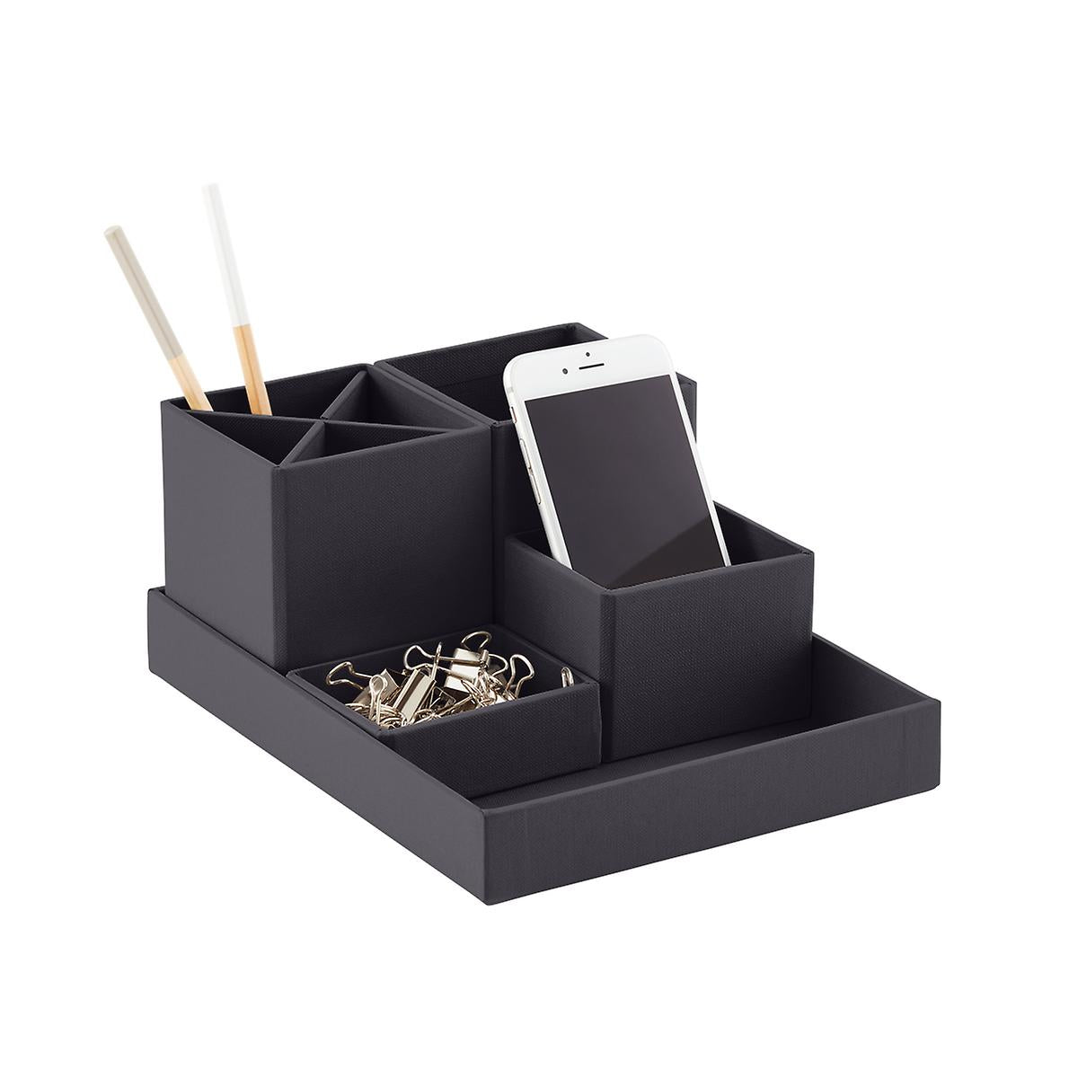 Bigso Graphite Stockholm Desktop Organizer