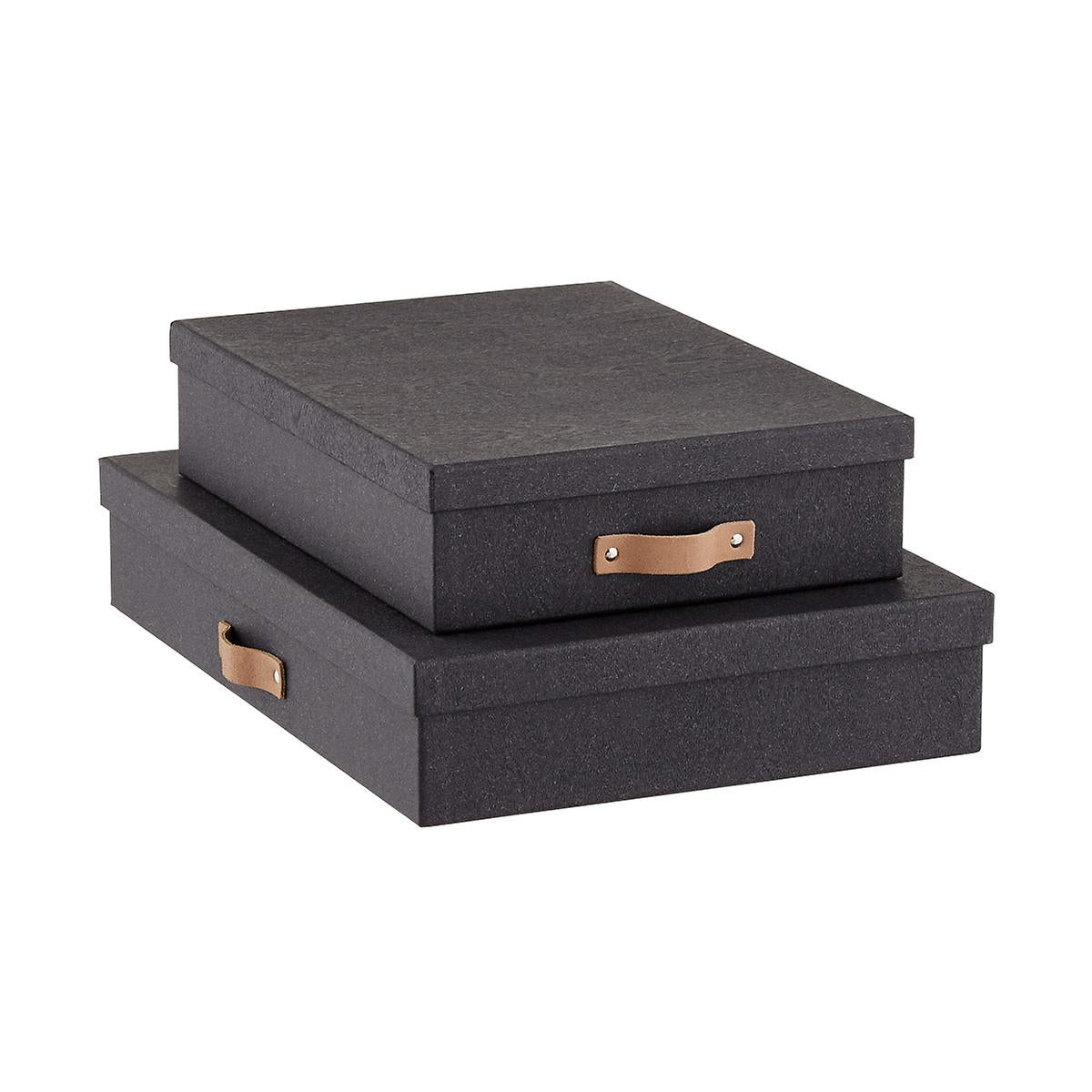 Bigso Black Woodgrain Office Storage Boxes