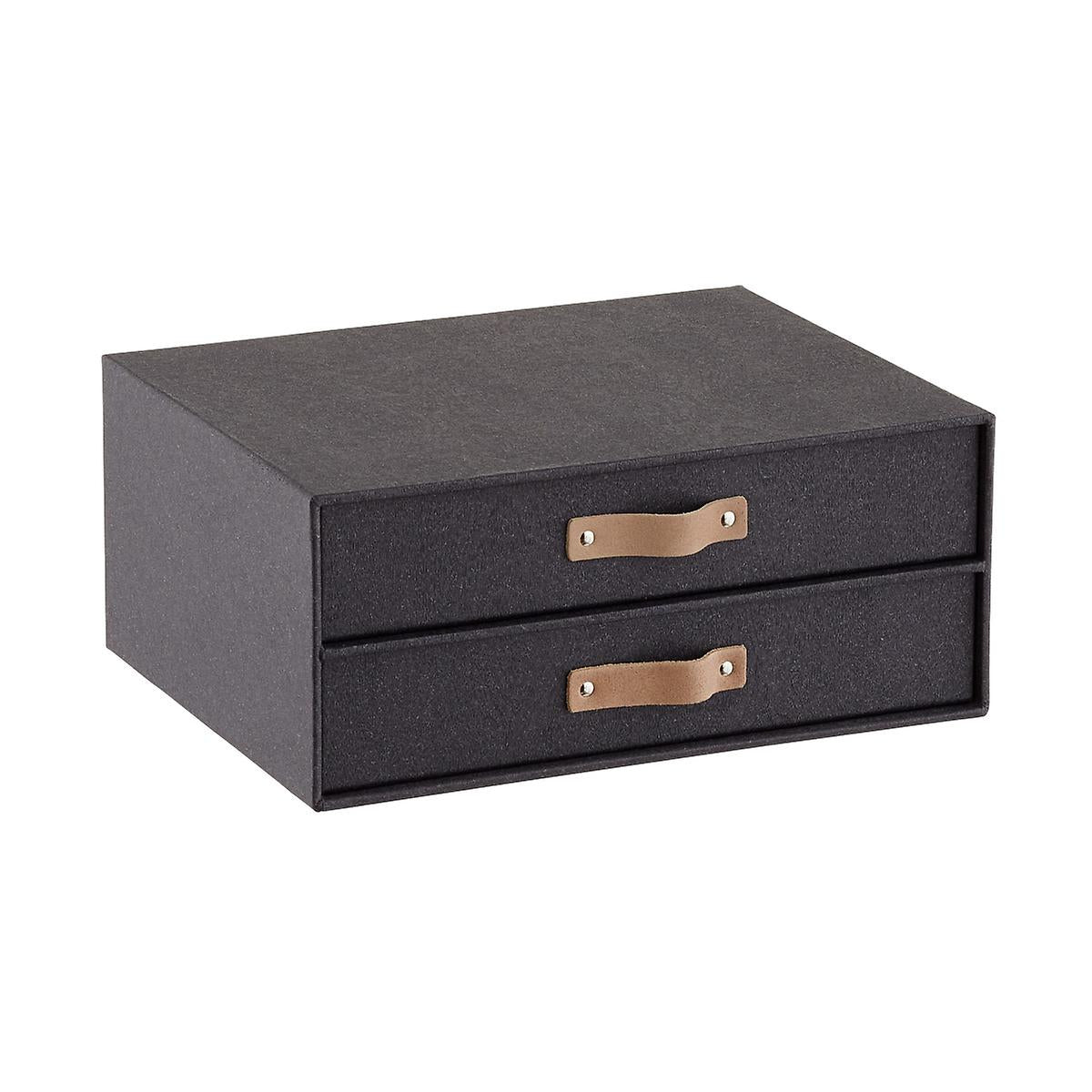 Bigso Black Woodgrain Paper Drawers