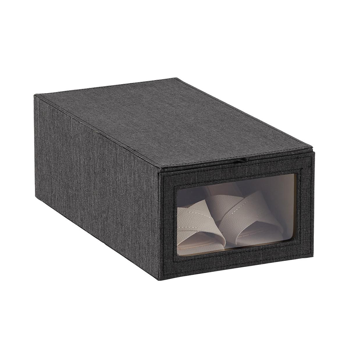 Black Cambridge Drop-Front Shoe Box