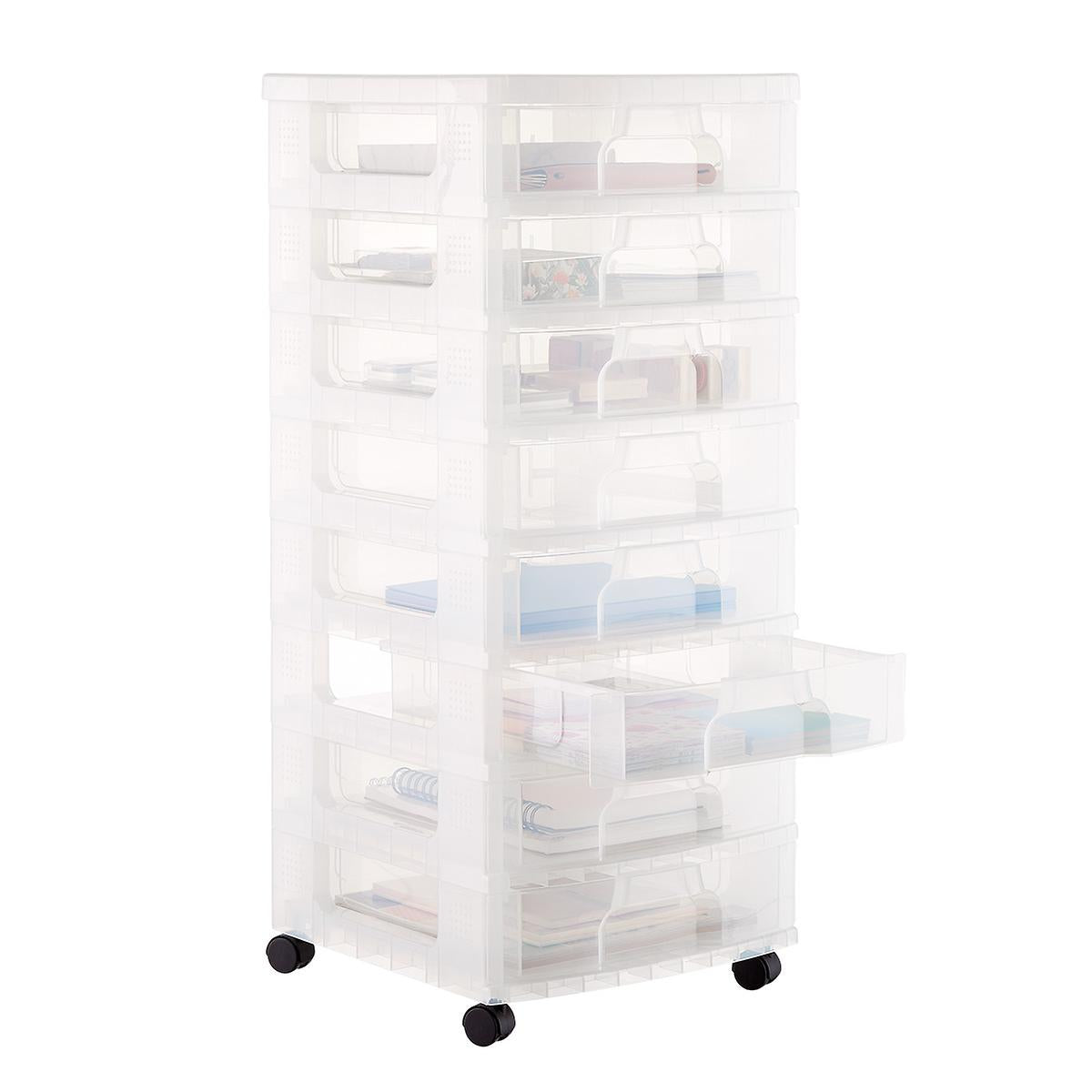 8-Drawer Clear Rolling Cart