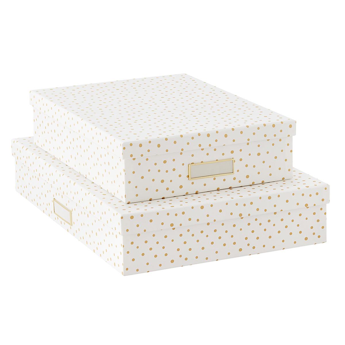 Bigso Gold Dots Stockholm Office Storage Boxes