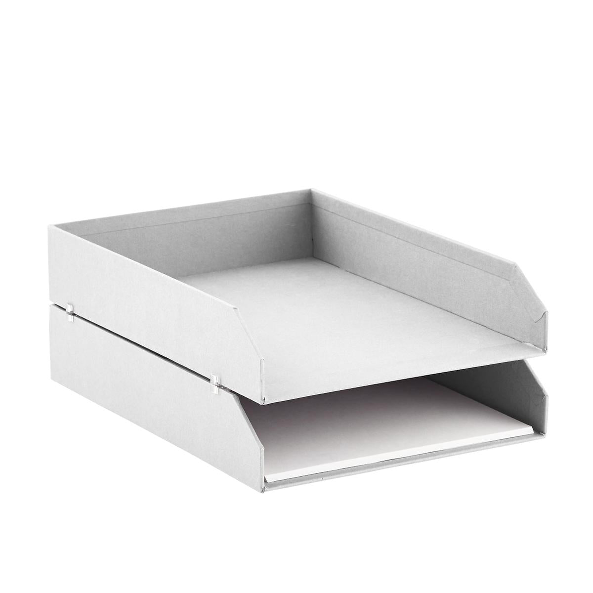 Bigso Light Grey Stockholm Stackable Letter Trays Set of 2