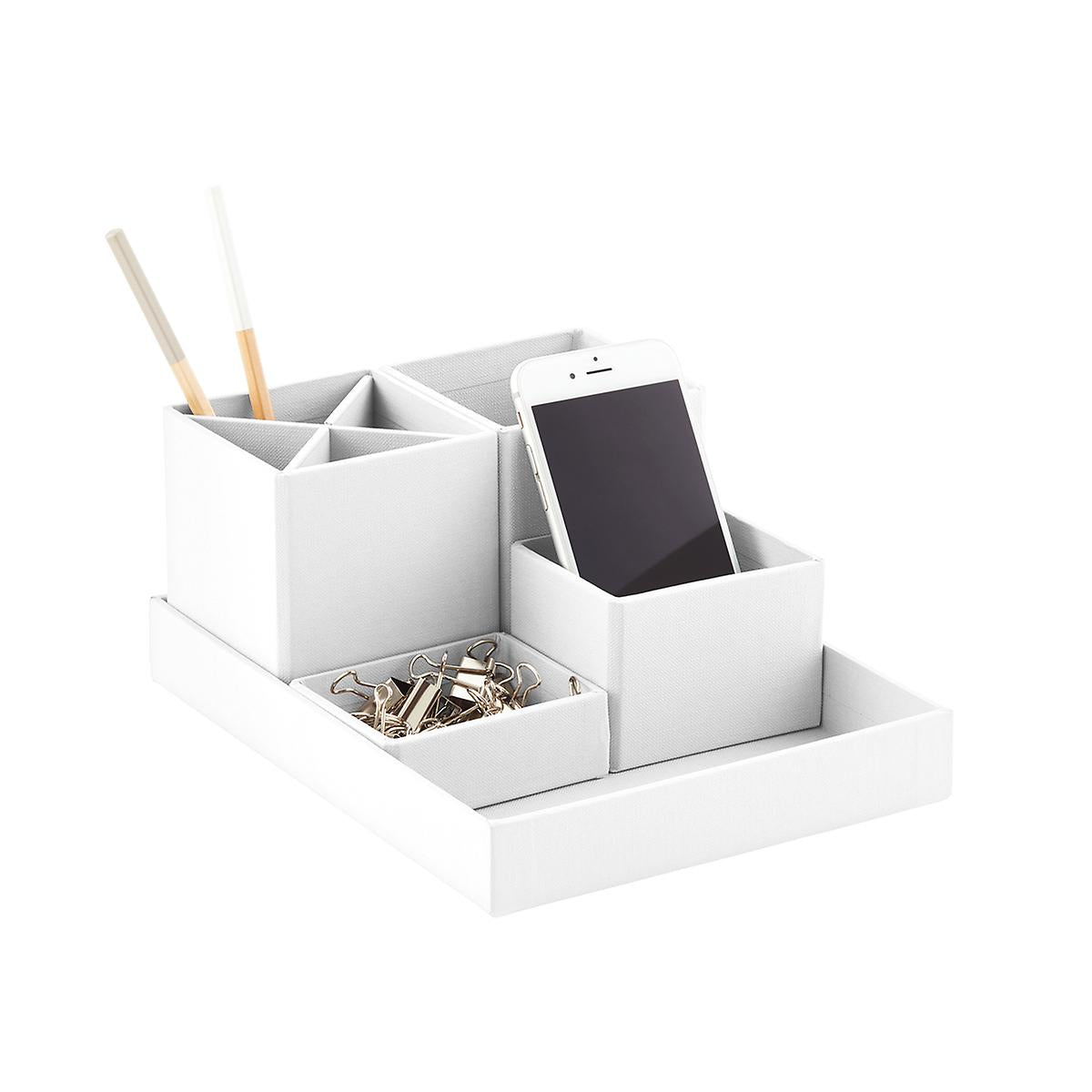 Bigso White Stockholm Desktop Organizer