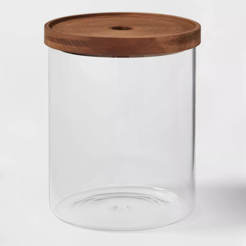 105oz Glass Storage Canister with Wood Lid
