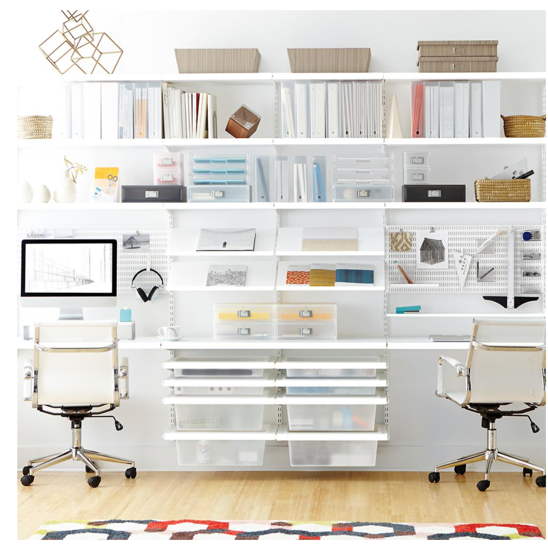 White Elfa Décor Office