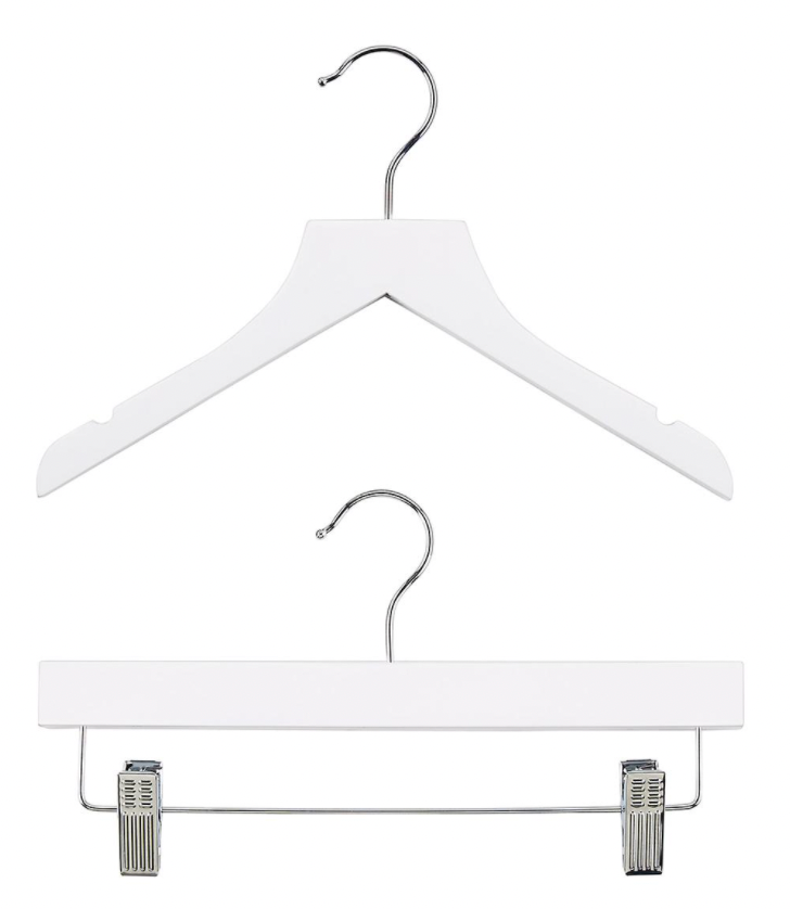 Kid's White Wood Shirt Hangers