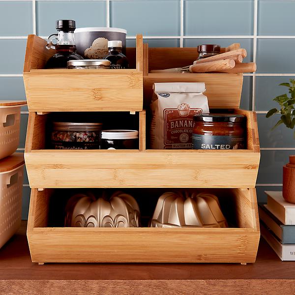 Stackable Bamboo Storage Bins