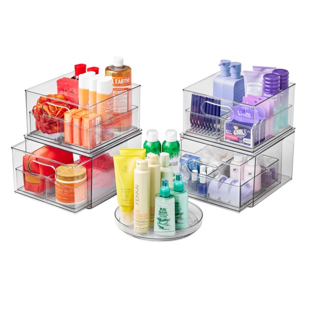 The Home Edit 17 Piece Bath Edit, Plastic Modular Storage System