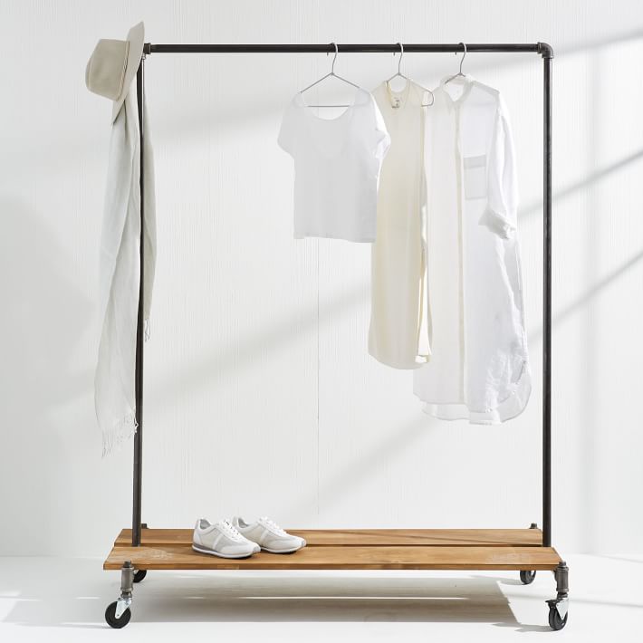 Clothing Rack & Distressed Wood Platform