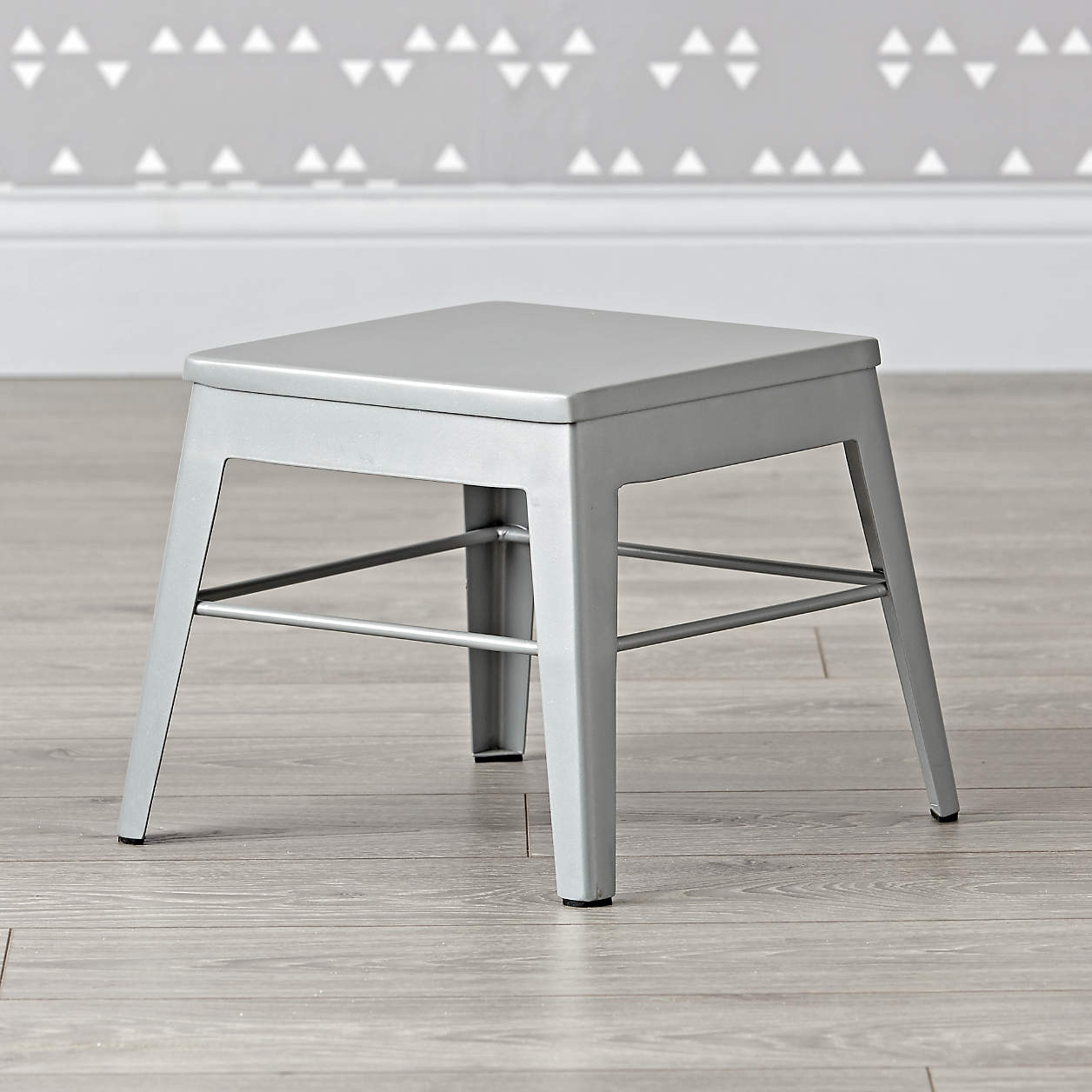 Squared Up Steel Grey Kids Step Stool