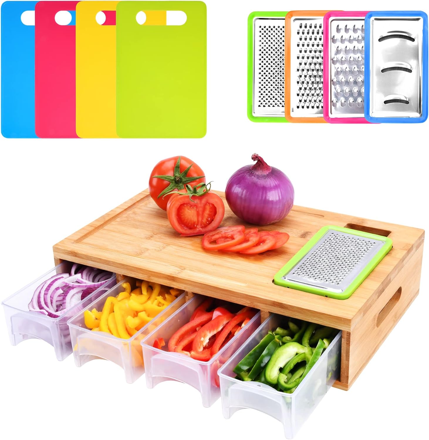 Cutting Board with Containers,