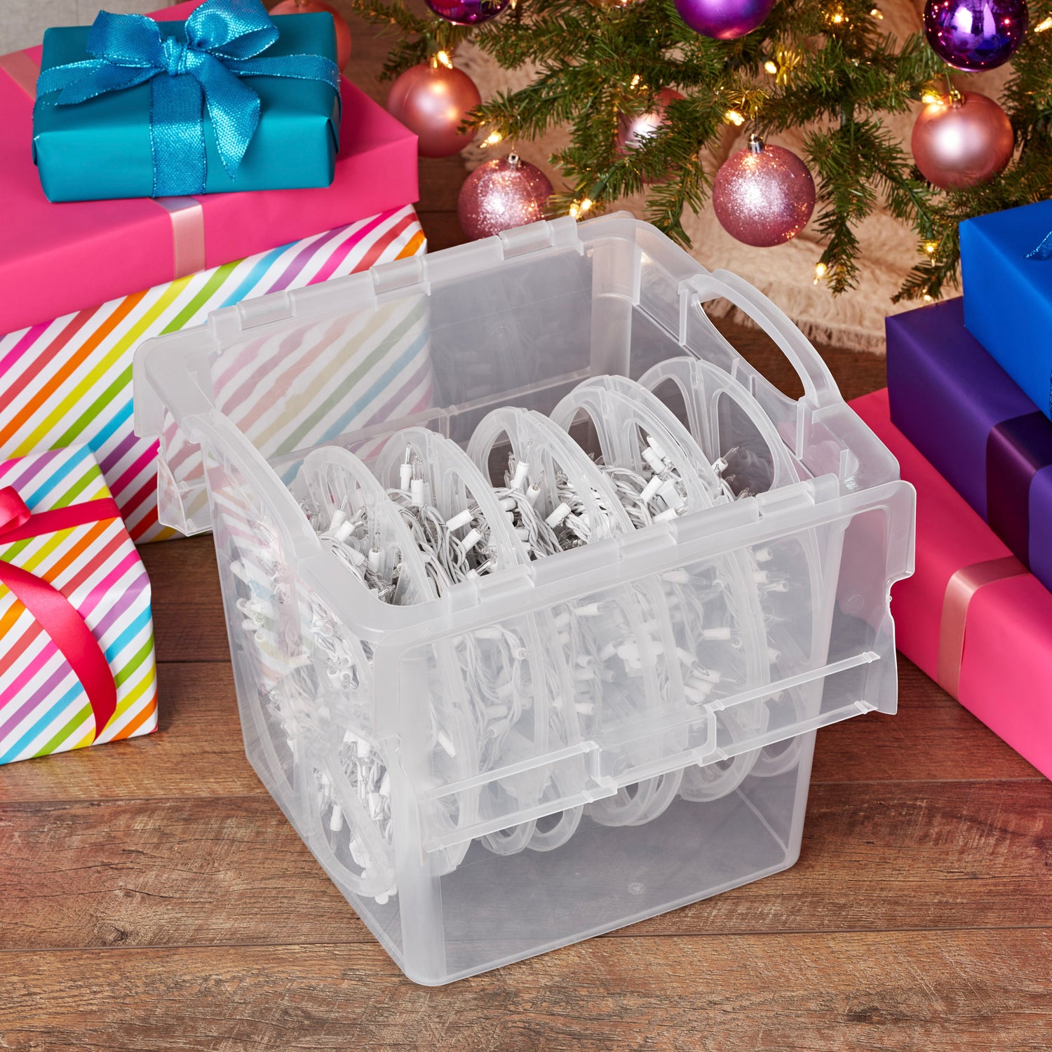 The Home Edit Ornament Organizer with Hinged Lid, Clear