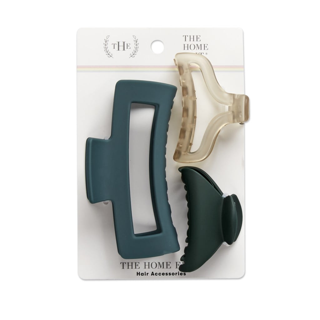 The Home Edit Claw Clips in Assorted Sizes, Green, 3 Ct