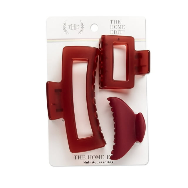 The Home Edit Claw Clips in Assorted Sizes, Pink, 3 Ct