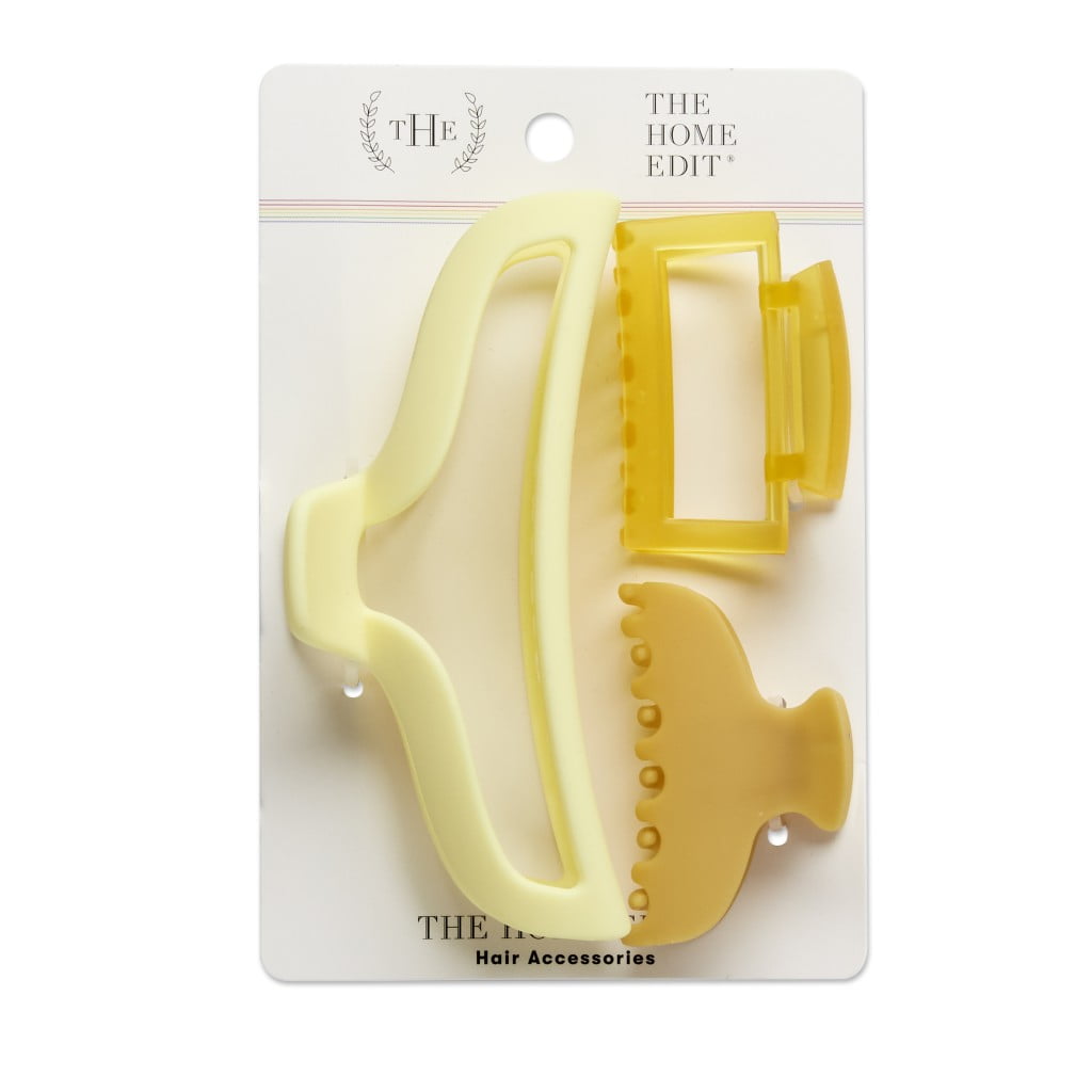 The Home Edit Claw Clips in Assorted Sizes, Yellow, 3 Ct
