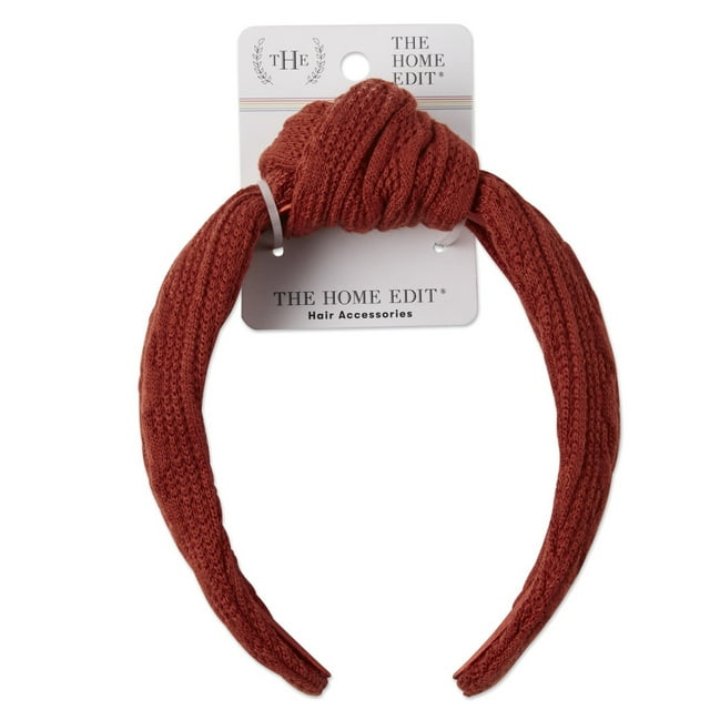 The Home Edit Knotted Knit Fabric Headband, Burnt Orange