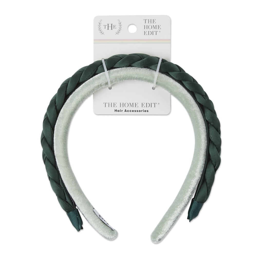 The Home Edit Padded Fabric Headbands, Green, 2 Ct