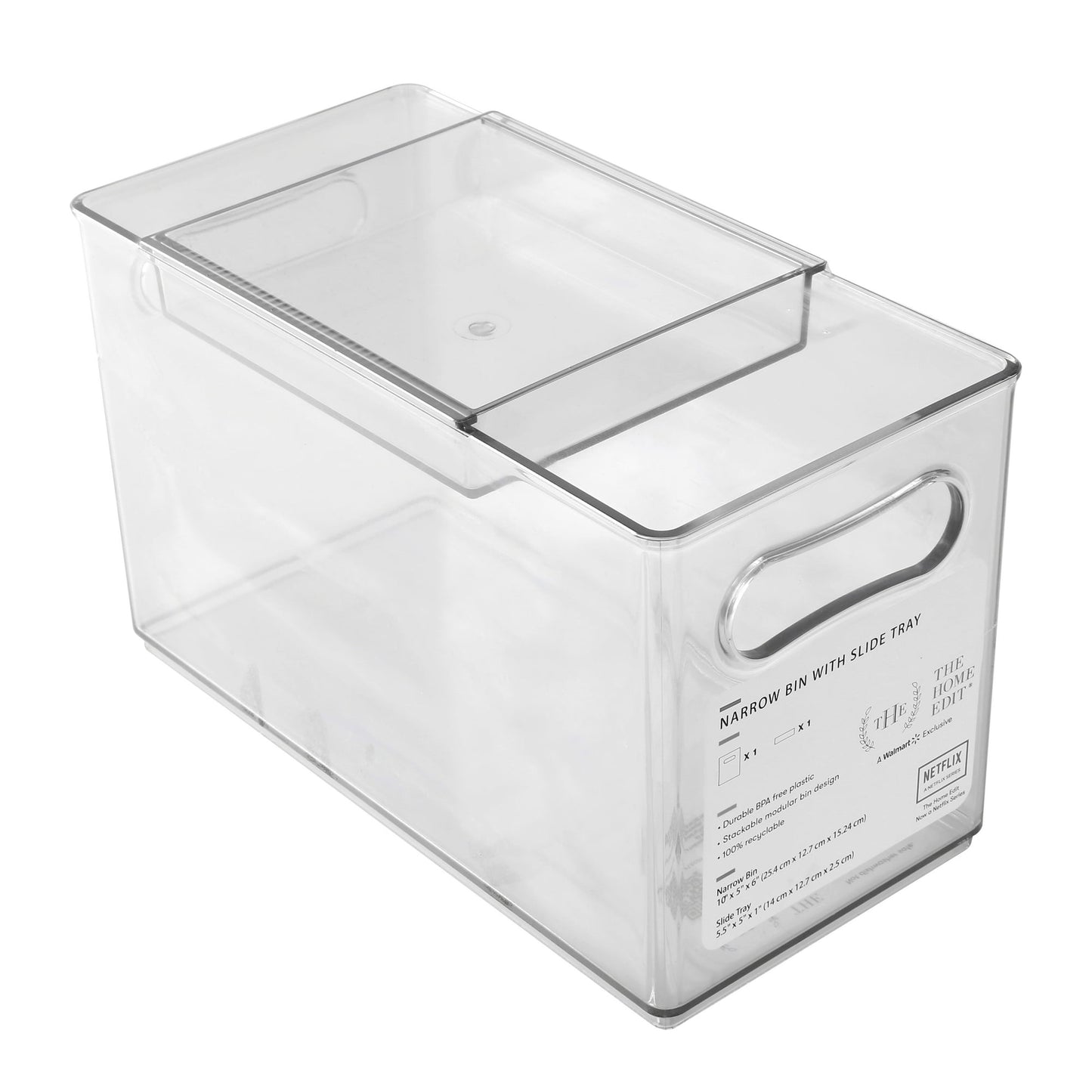 The Home Edit Narrow Bin with Slider Tray