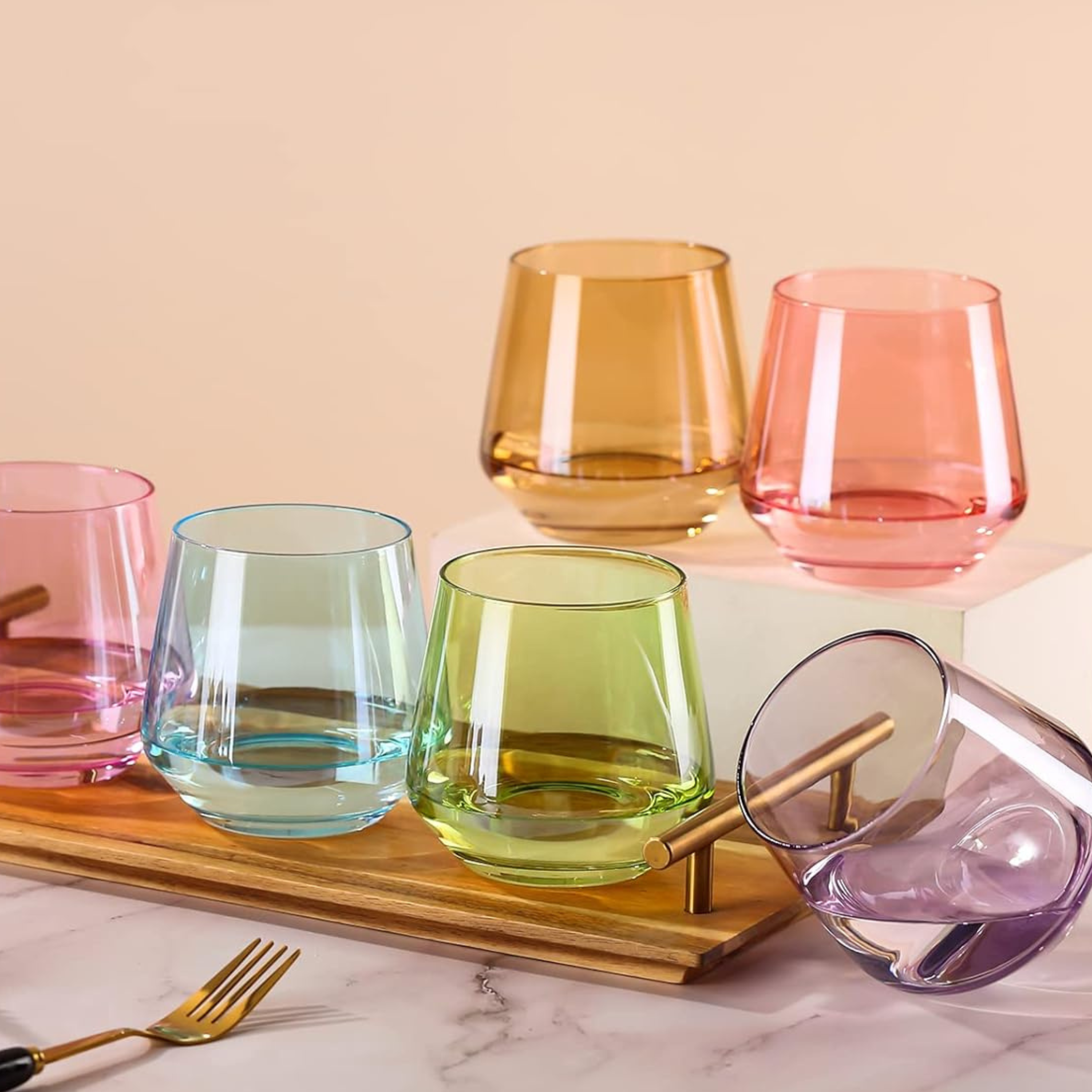 colored wine glasses