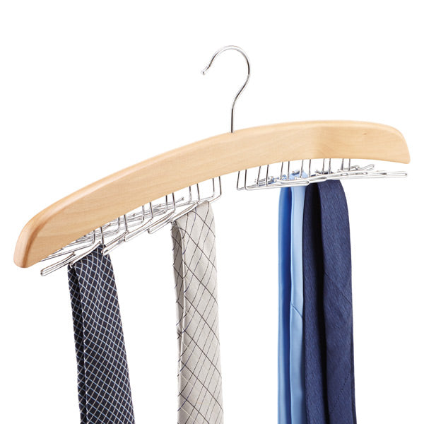 Natural 24-Tie Wooden Hanger
