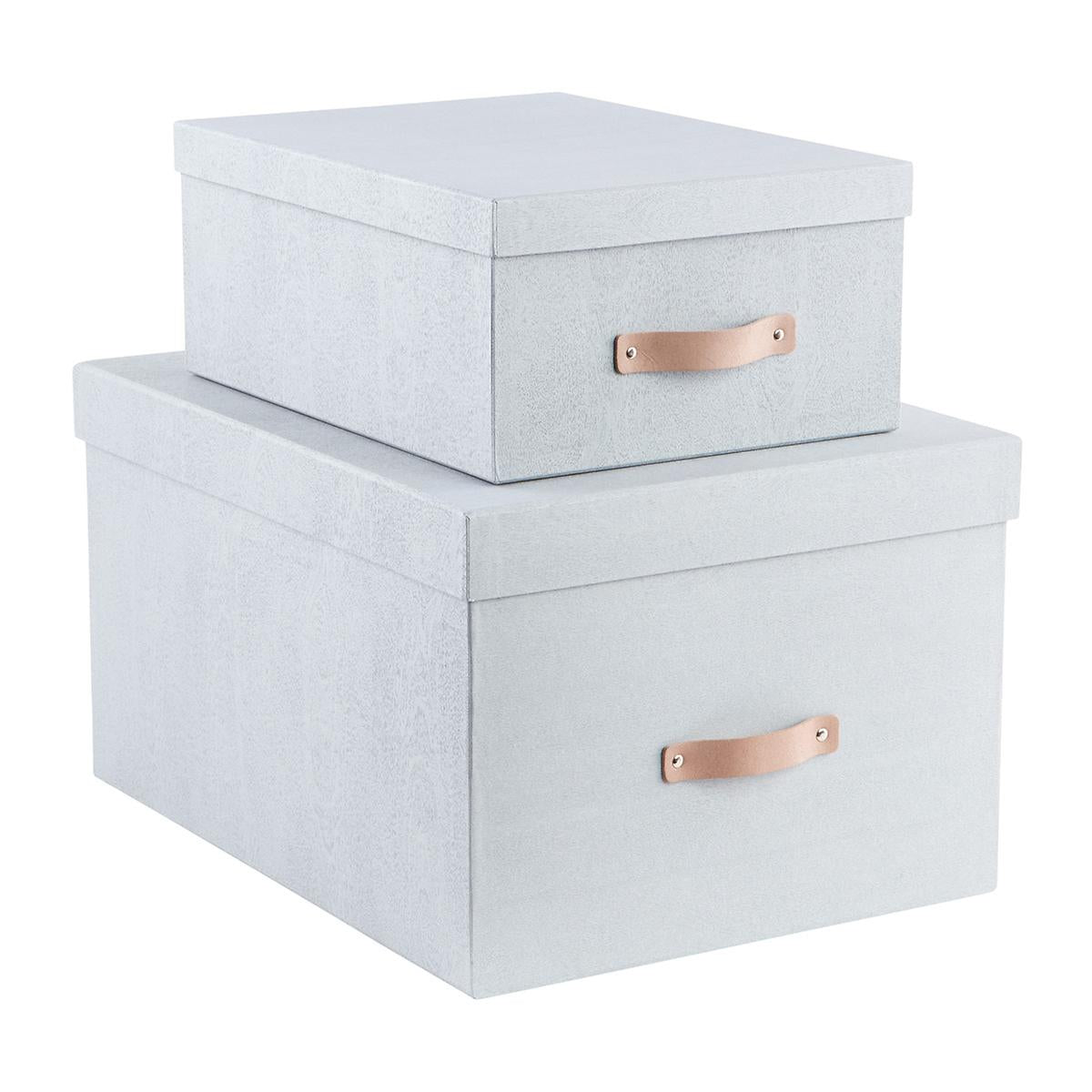 Bigso Grey Woodgrain Storage Boxes