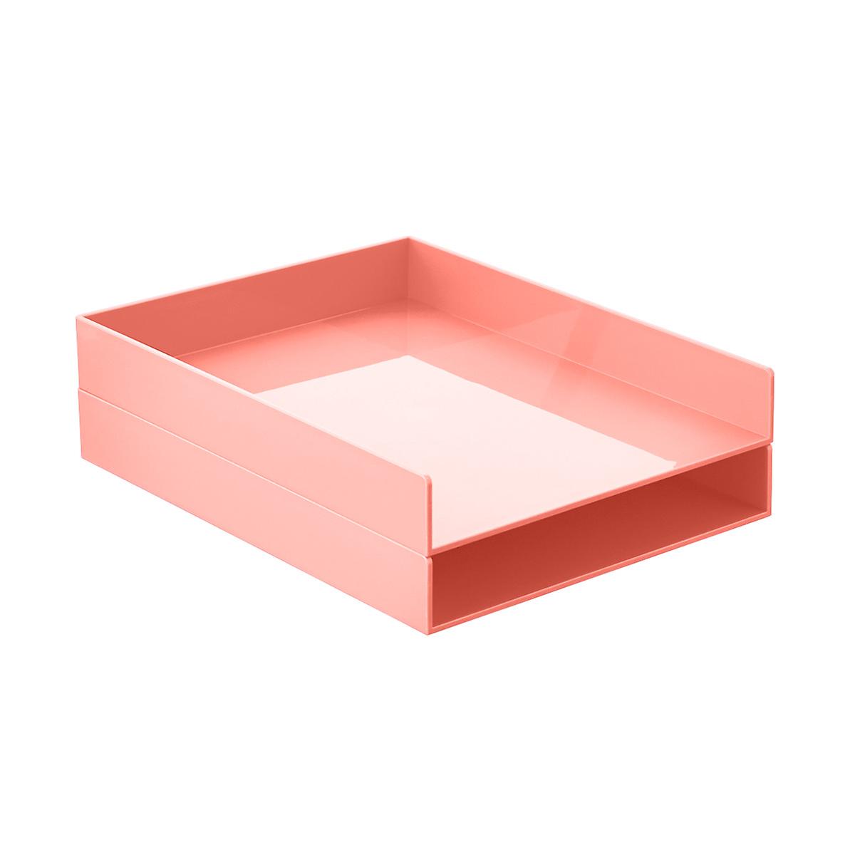 Blush Poppin Stackable Letter Tray – The Home Edit