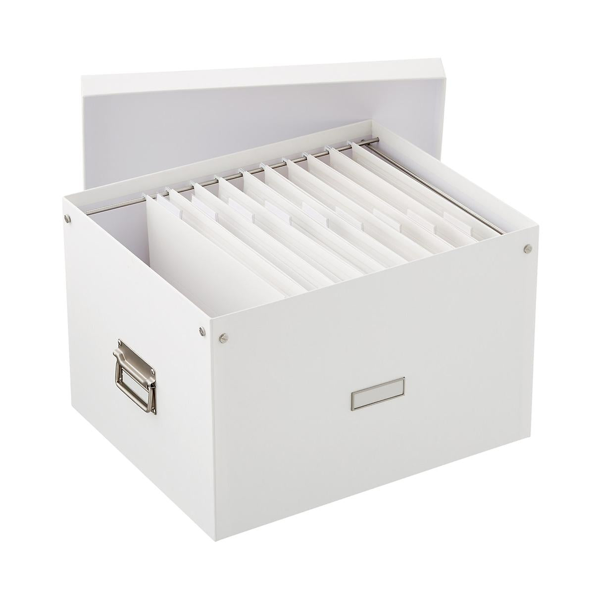 Bigso White Stockholm File Box and Letter-Size Folders Starter Kit