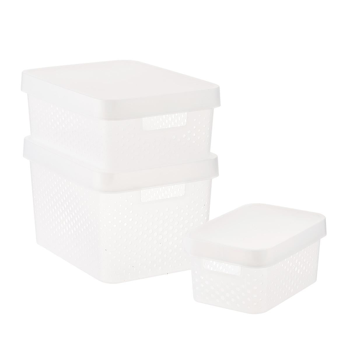 Curver Clear Infinity Plastic Storage Boxes with Lids