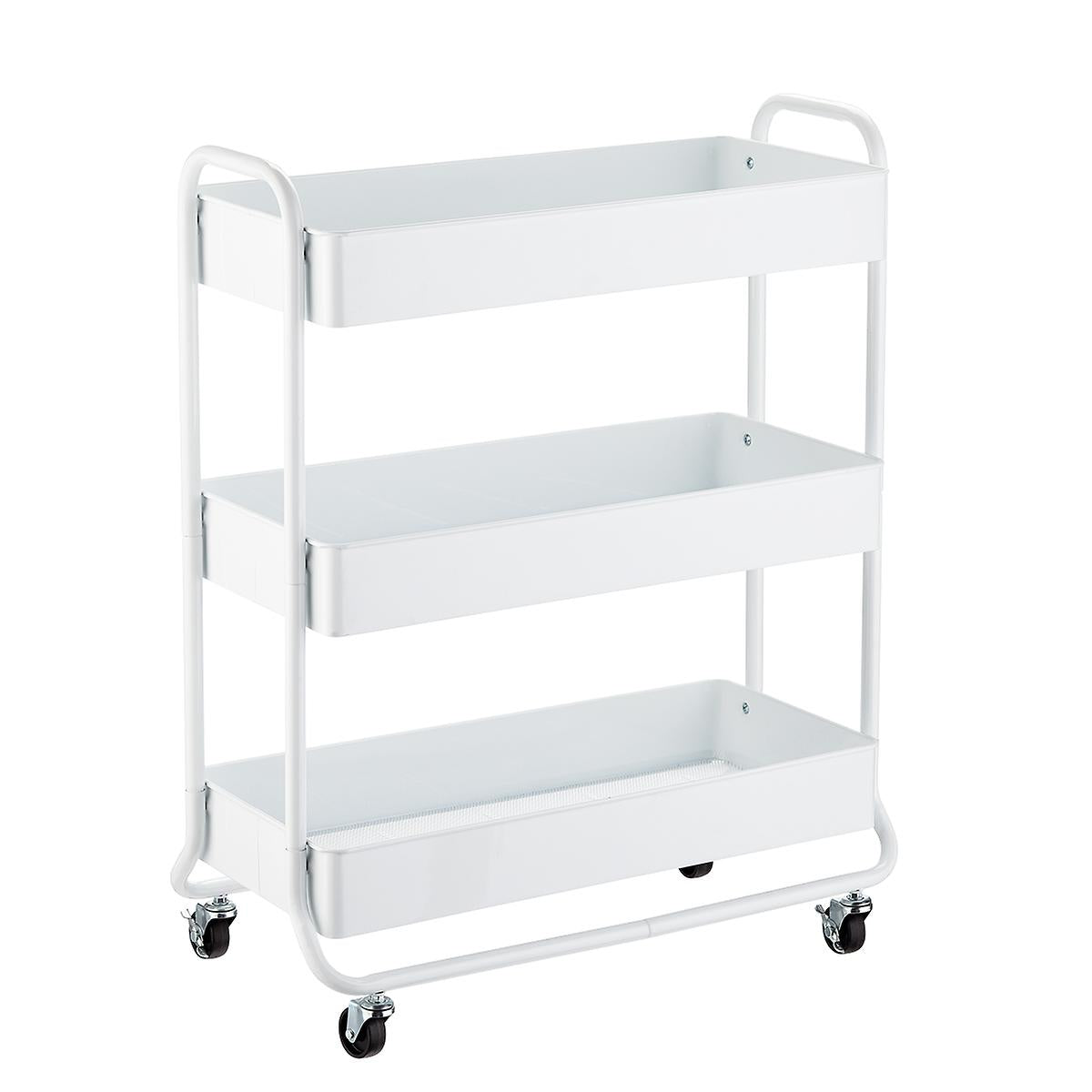 Large White 3 Tier Rolling Cart