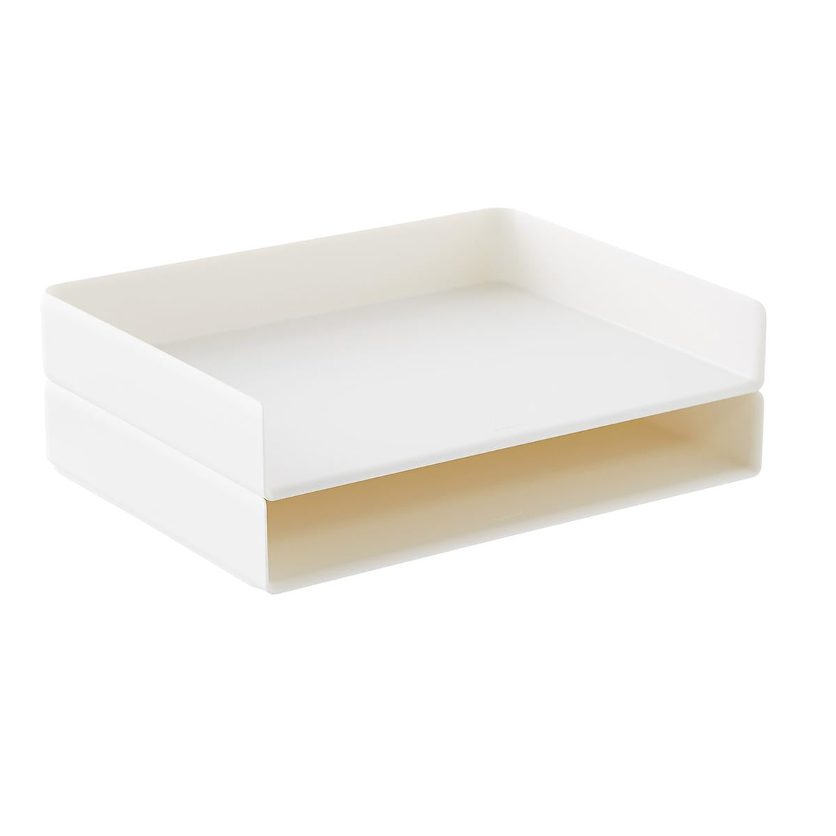 White Poppin Stackable Landscape Letter Tray