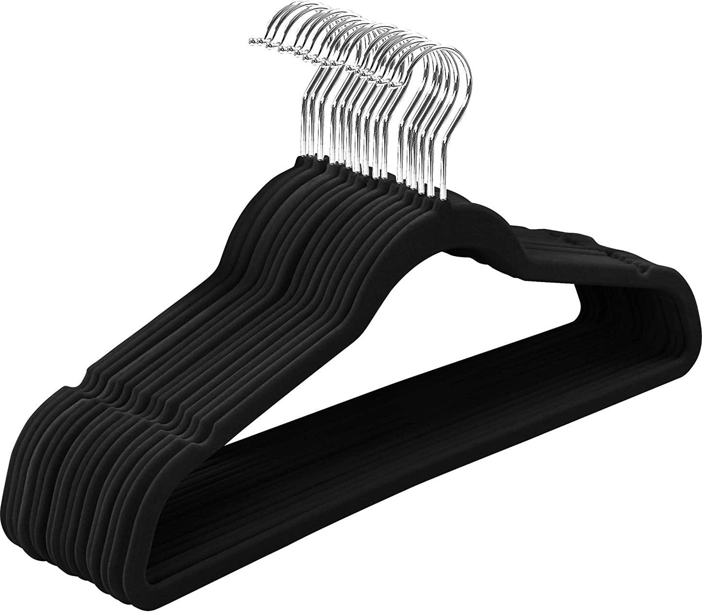 Premium Non Slip Velvet Hangers – Black