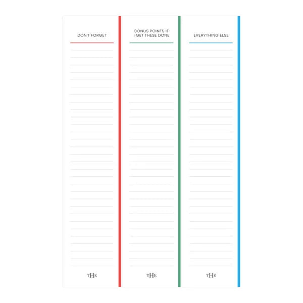 3pk Sticky Notepad Checklist