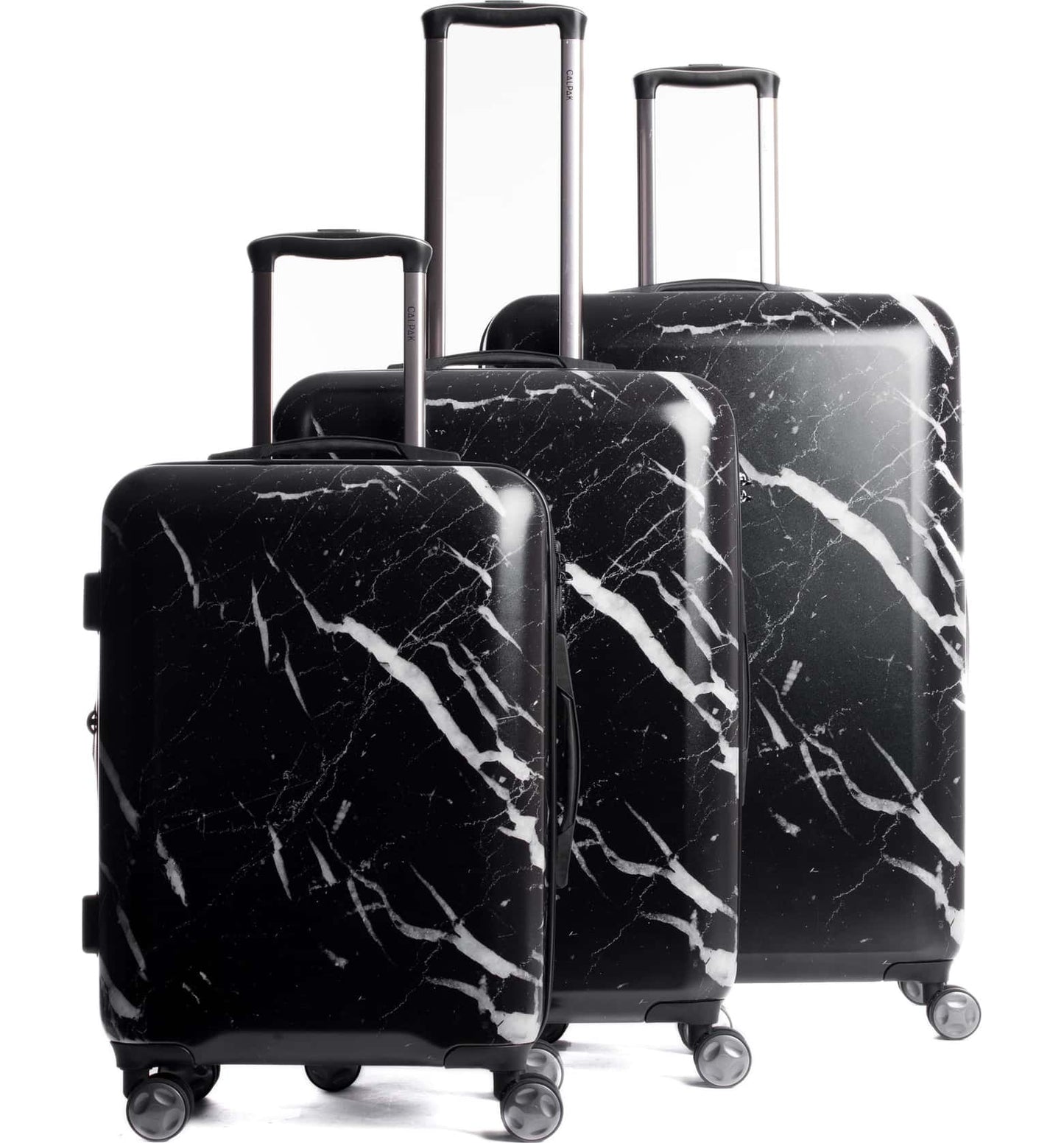 Calpak 3 Piece Black Marble Luggage Set