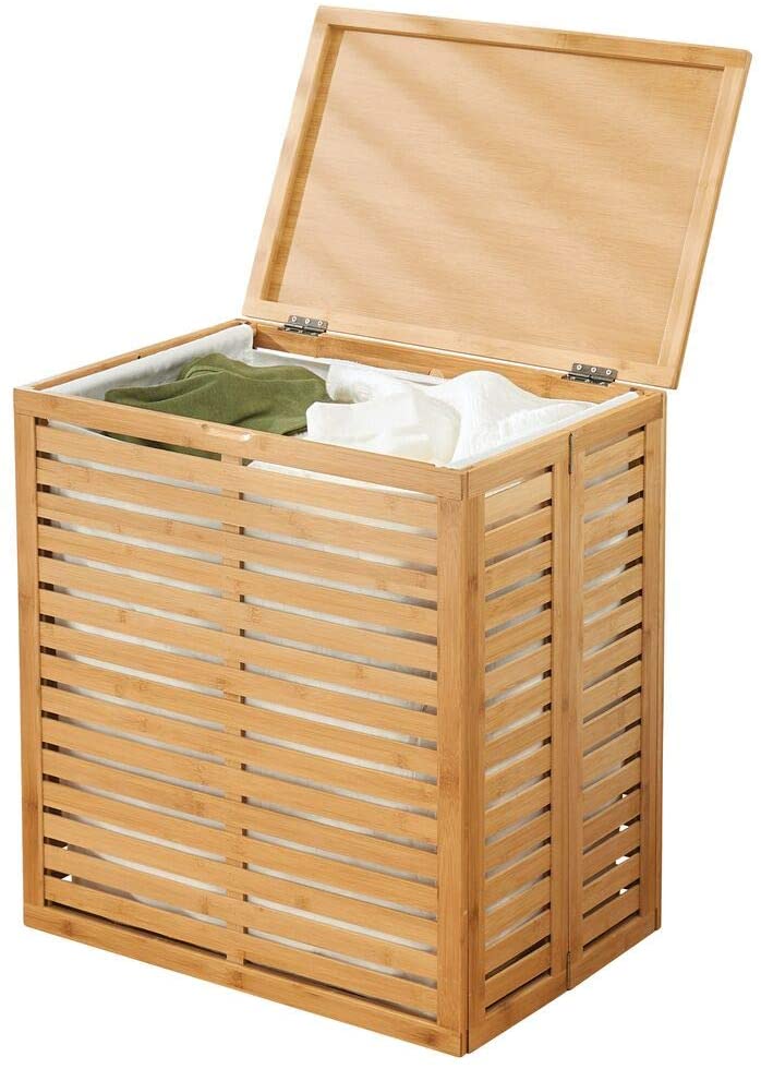 mDesign Bamboo Laundry Hamper Basket