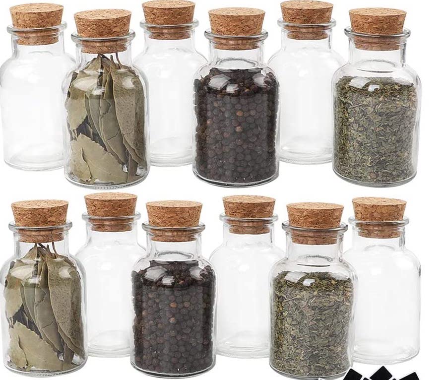 12pcs Glass Spice Jars