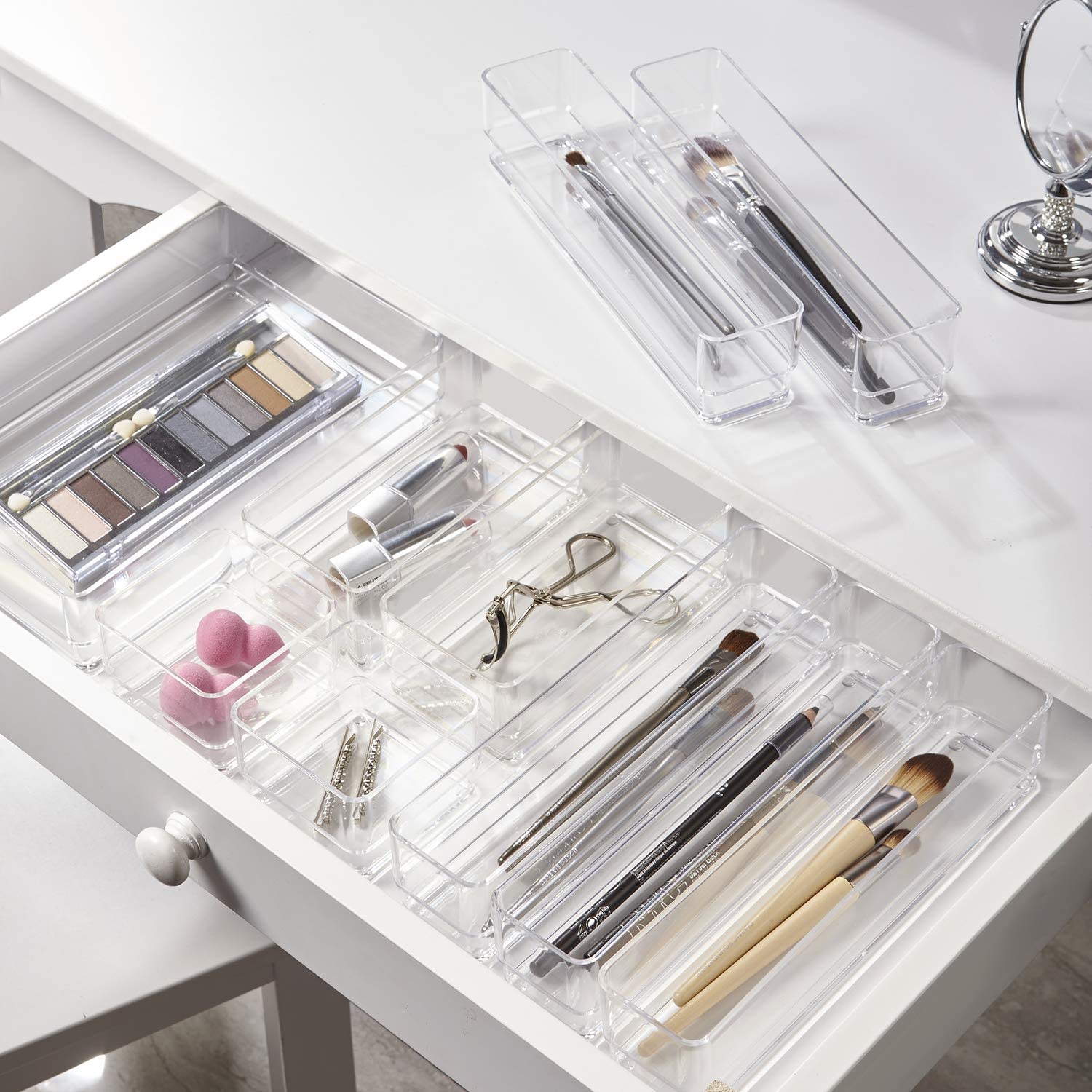 Makeup & Vanity Drawer Organizers - Set of 10 โ The Home Edit