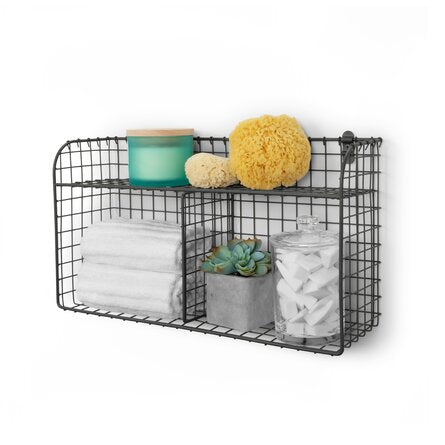 Elyse Vintage Wall Storage Organizer With Wall Baskets