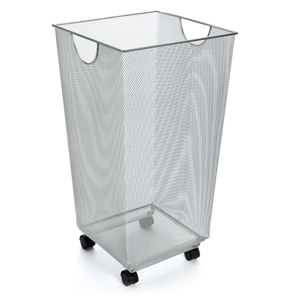 Silver Mesh Handy Bin with Wheels