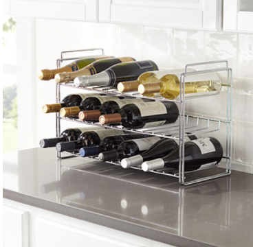 Chrome Stackable 18-Bottle Wine Rack