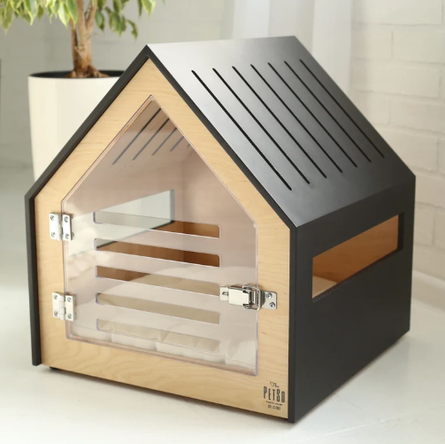 Modern dog and cat house with acrylic door