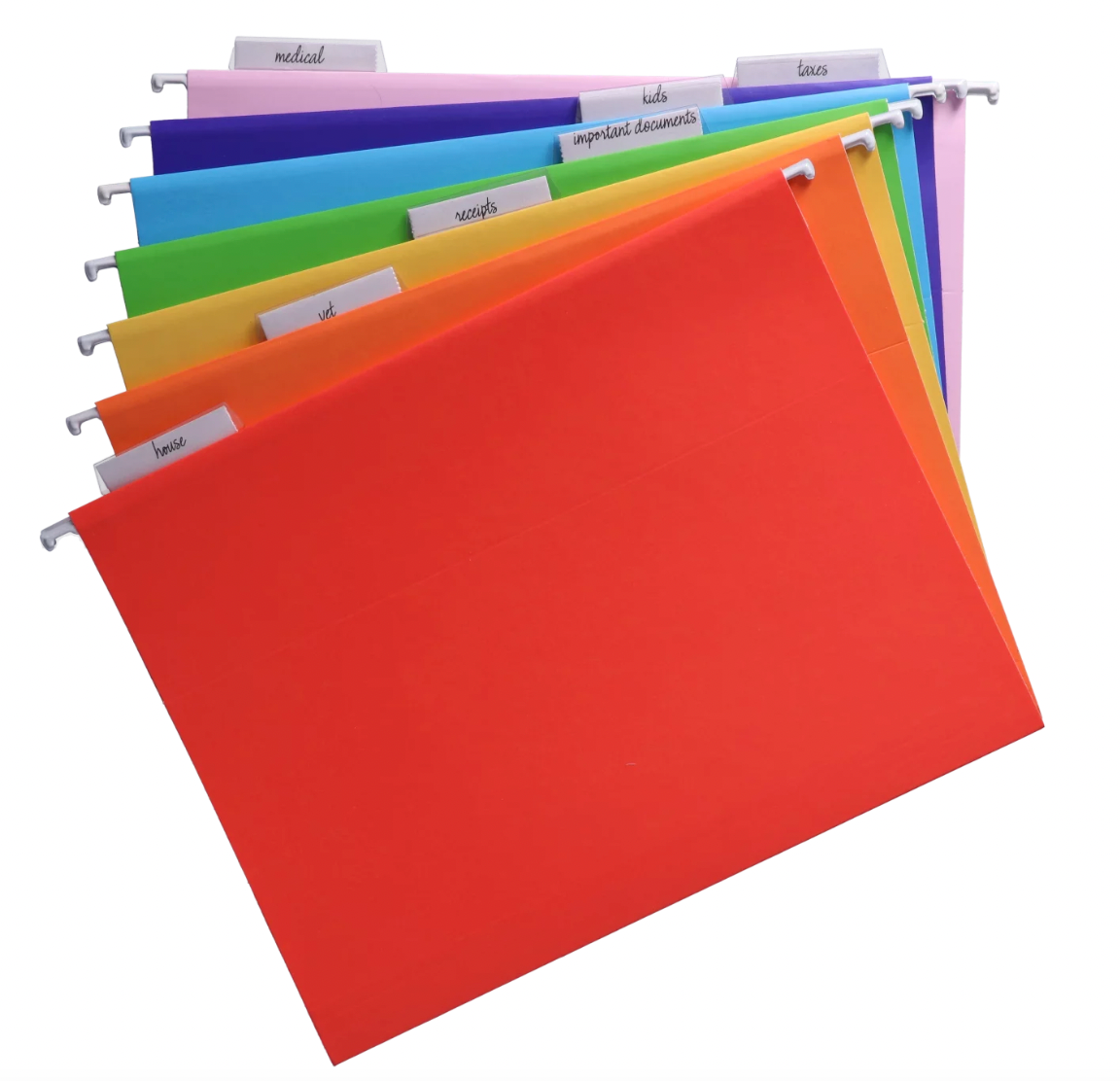 The Home Edit Hanging File Folder Set, Rainbow Ready, 7 Count, Letter Size, Pre-Printed Labels, Insertable Tabs