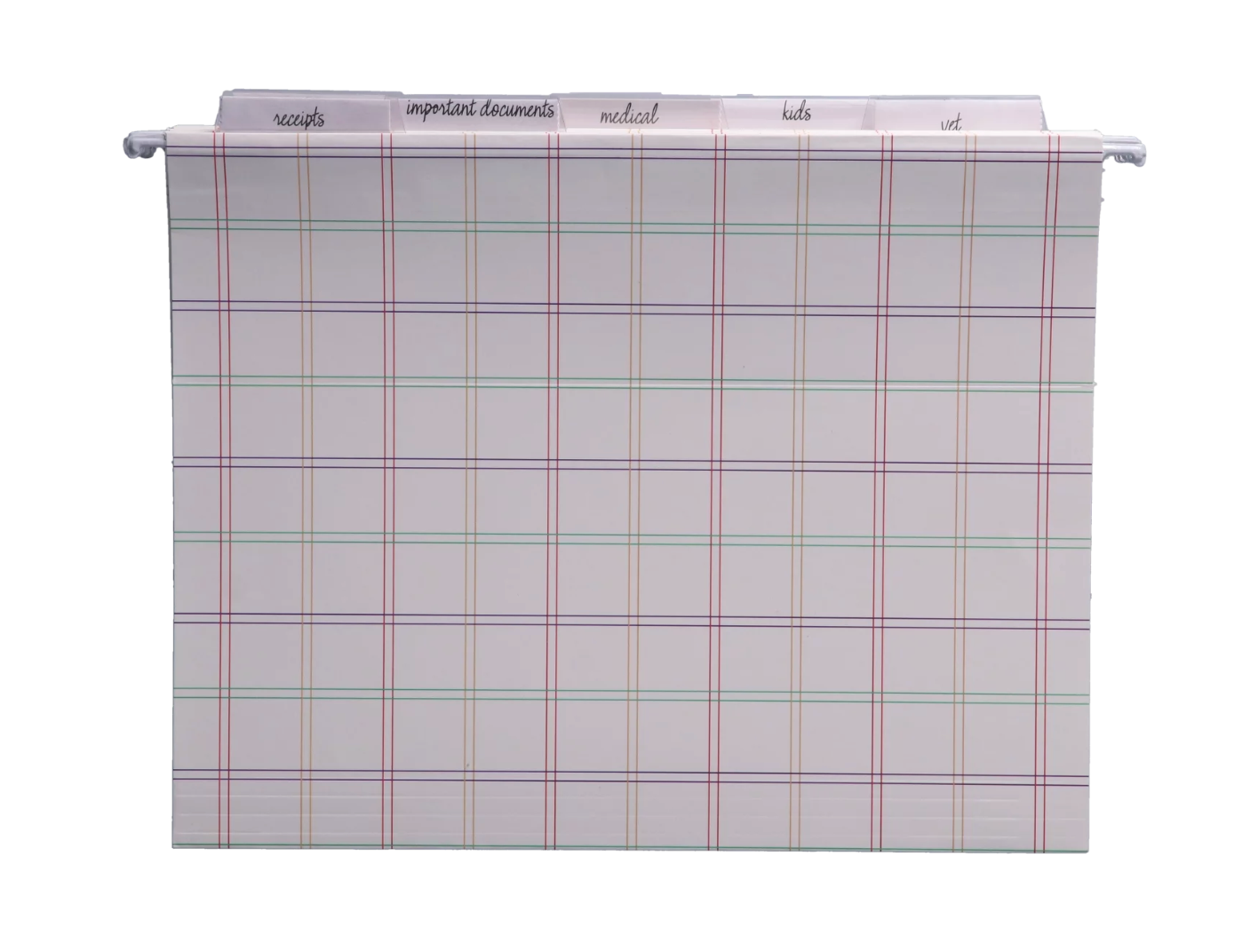 The Home Edit Hanging File Folder Set, Pop of Plaid, 7 Count, Letter Size, Pre-Printed Labels, Insertable Tabs