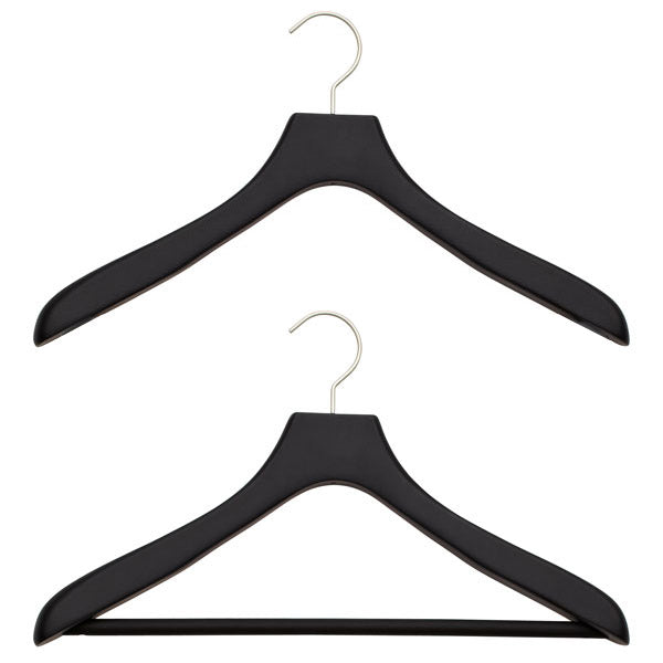 Superior Black Soft Matte Wooden Coat & Suit Hangers