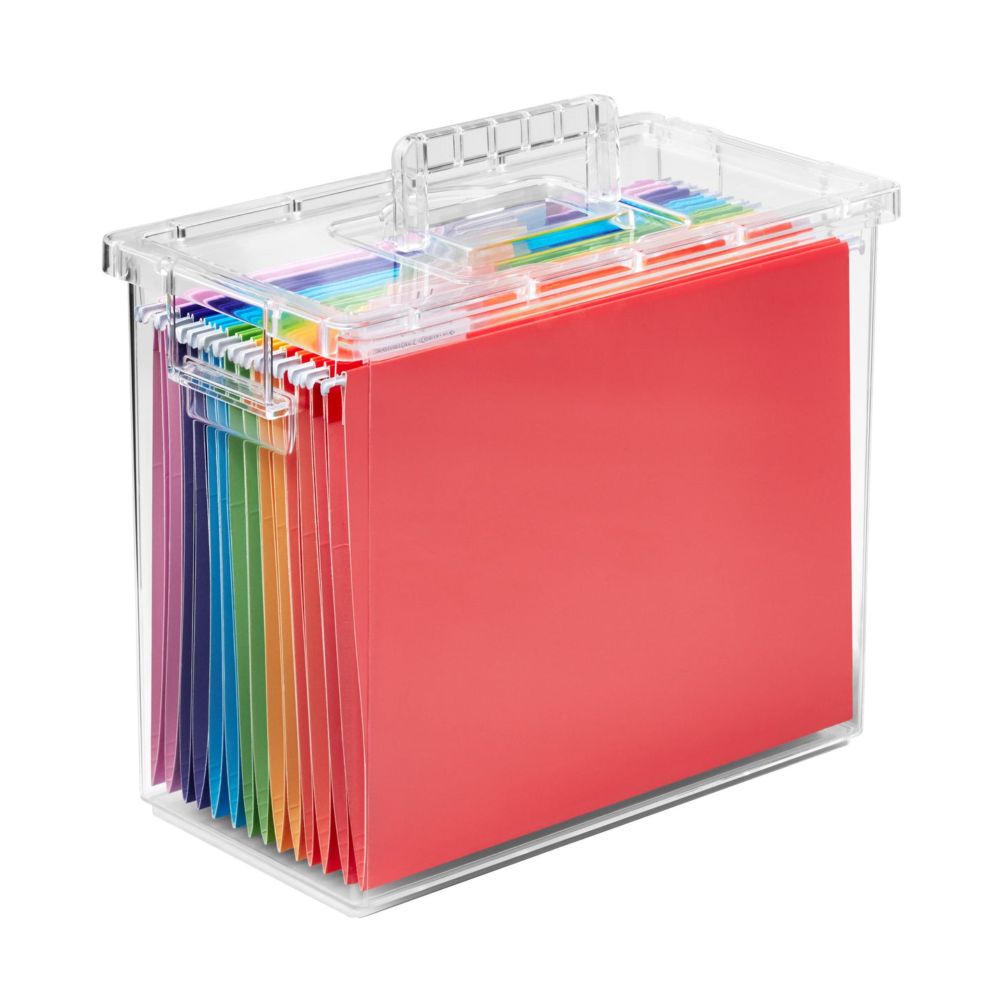 The Home Edit Stackable File Box with Lid Clear Plastic