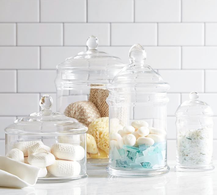 Classic Glass Bathroom Canisters