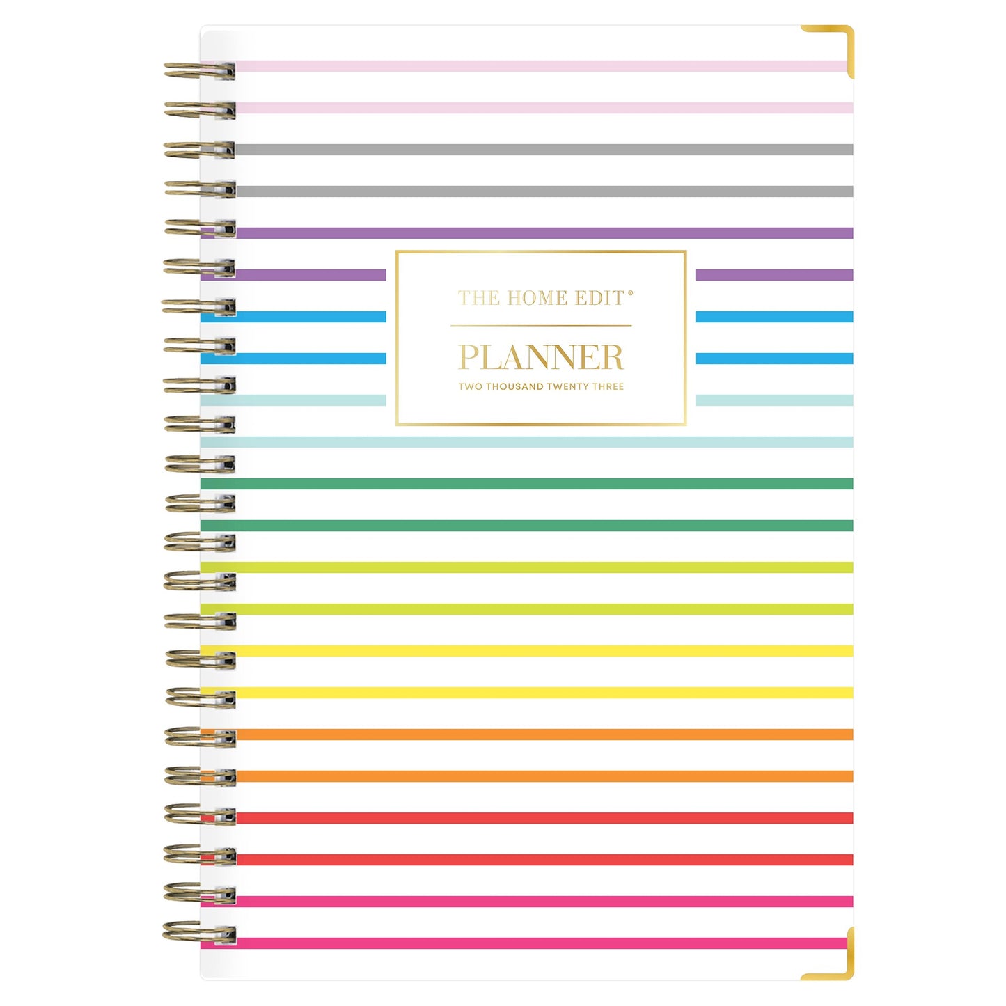 2023 Weekly & Monthly Hardcover Planner, 5x8, Fruit Stripe