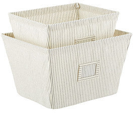 Farmhouse Open Canvas Storage Bins